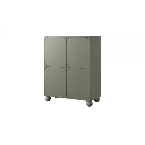 Kredens dwudrzwiowy z dwoma ukrytymi szufladami Sonatia II 120 cm - oliwka